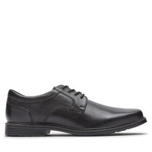 ROCKPORT Men's Robinsyn Waterproof Plain Toe Oxford - Black Leather - 11 Wide